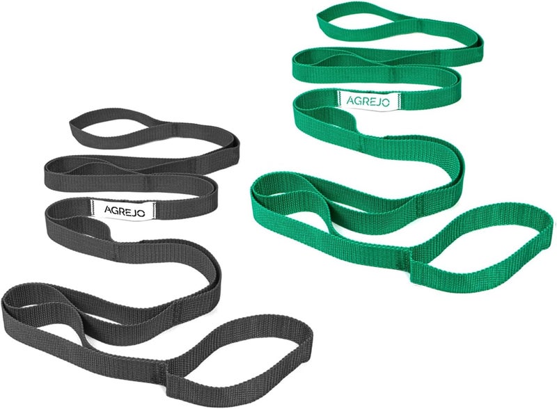 AGREJO Stretching Strap Yoga Strap Physical Therapy for Home Workout, 10 Loops Non-Elastic Stretch Band for Pilates, Flexibility, Exercise and Gymnastics - Image 1